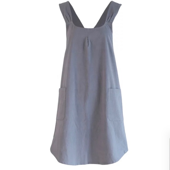 Linen Apron+ Pinafore+Gift Ideas+Gray+Kaki+OSFA - Picture 2 of 12